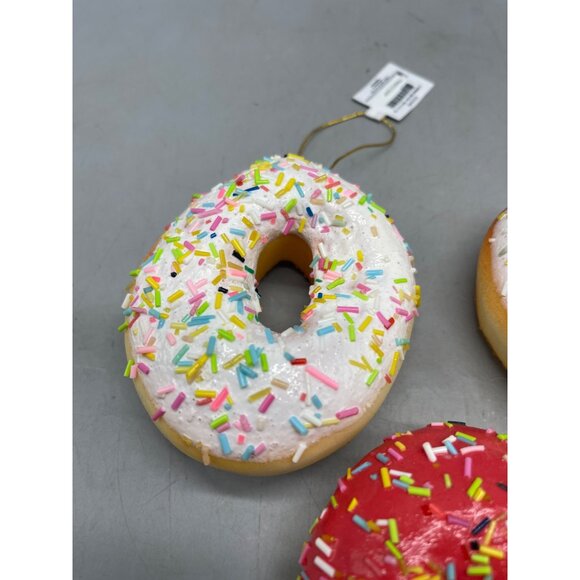 Kurt Adler sweet scoops sprinkle donut ornaments set of 3 squishy 3.5" READ NEW - Picture 5 of 8